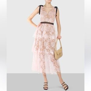 Self-Portrait Starlet Rose Pink Lace Dress